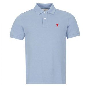 ✅Ami Paris small heart logo short-sleeved POLO shirt